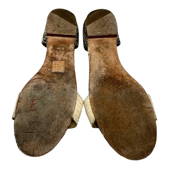 Tory Burch Savannah D'Orsay Snakeskin Print Flat Sandals Size 8.5 - Picture 8 of 11